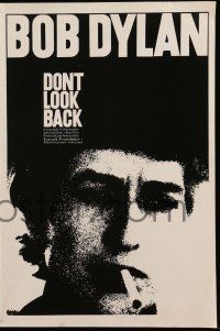1g066 DON'T LOOK BACK pressbook '67 D.A. Pennebaker, best c/u of Bob Dylan with cigarette in mouth!