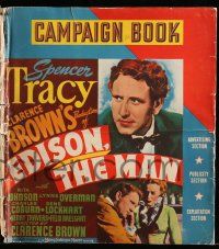 1g068 EDISON THE MAN pressbook '40 Spencer Tracy as Thomas the inventor, colorful & elaborate!