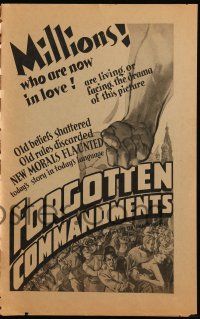 1g075 FORGOTTEN COMMANDMENTS pressbook '32 old rules discarded, new morals flaunted, Moses updated!