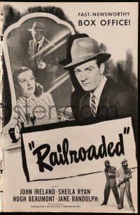 1g109 RAILROADED pressbook '47 Sheila Ryan faced every danger to prove a man's innocence!