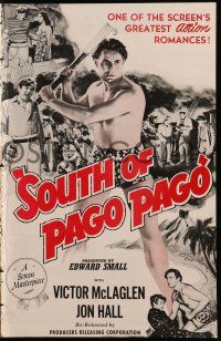 1g113 SOUTH OF PAGO PAGO pressbook R47 cult favorite Frances Farmer, Jon Hall, Olympe Bradna!