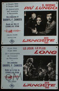 1g138 LONGEST DAY set of 6 Swiss LCs R69 Zanuck's World War II D-Day movie with 42 int'l stars!