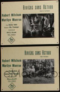 1g140 RIVER OF NO RETURN set of 4 Swiss LCs '54 sexy Marilyn Monroe, Robert Mitchum, Otto Preminger