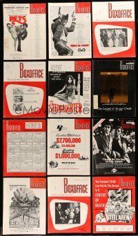 1h086 LOT OF 27 1973 BOX OFFICE EXHIBITOR MAGAZINES '73 filled with movie images & information!