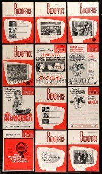 1h089 LOT OF 23 1972 BOX OFFICE EXHIBITOR MAGAZINES '72 filled with movie images & info!