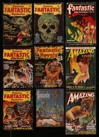 1h210 LOT OF 17 SCI-FI PULP MAGAZINE COVERS '40s great horror/sci-fi artwork!
