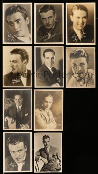 1h219 LOT OF 10 MALE STARS DELUXE 5X7 FAN PHOTOS WITH FACSIMILE SIGNATURES '20s top leading men!