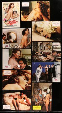 1h158 LOT OF 9 SPANISH LOBBY CARDS AND 1 PRESSBOOK FROM SEXPLOITATION MOVIES '70s sexy images!