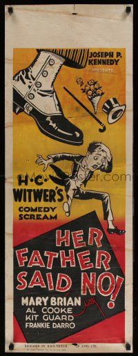 1j020 HER FATHER SAID NO long Aust daybill '27 Mary Brian in H.C. Witwer's comedy scream!