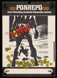 1j053 SET-UP Czech 11x16 '49 image of fallen boxer Robert Ryan in the ring, Robert Wise classic!