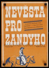 1j056 ZANDY'S BRIDE Czech 11x16 '76 different art of Gene Hackman on horse by Vladimir Benetka!