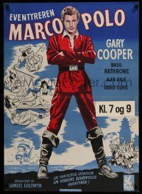 1j748 ADVENTURES OF MARCO POLO Danish R49 Gary Cooper, Basil Rathbone, Wenzel art!