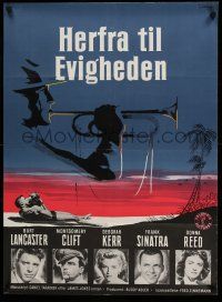 1j777 FROM HERE TO ETERNITY Danish R60s Burt Lancaster, Kerr, Sinatra & Clift, Benny Stilling art!