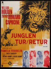 1j794 LION Danish '64 cool art and images of William Holden, Trevor Howard & Capucine in Africa!