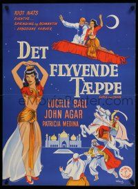 1j797 MAGIC CARPET Danish '53 art of sexy Arabian Princess Lucille Ball showing her belly!