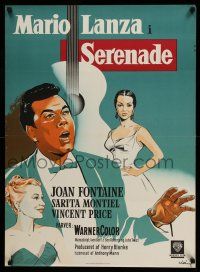 1j826 SERENADE Danish '58 art of Mario Lanza, from the story by James M. Cain, Anthony Mann