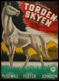 1j838 THUNDERHEAD - SON OF FLICKA Danish '50 Roddy McDowall, cool artwork of young horse!
