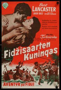 1j193 HIS MAJESTY O'KEEFE Finnish '54 Burt Lancaster & sexy Joan Rice in Fiji!