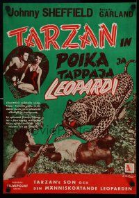 1j204 KILLER LEOPARD Finnish '55 Sheffield as Bomba the Jungle Boy, 1000 savage perils!
