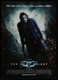 1j036 DARK KNIGHT advance DS German '08 different image of Heath Ledger as The Joker!