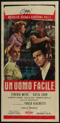 1j168 UN UOMO FACILE Italian locandina '59 An Easy Man, Paolo Hensch, great boxing images!