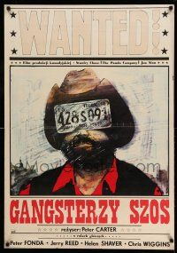 1j409 HIGH-BALLIN' Polish 27x39 '78 Fonda, wacky Wagonski art of man with license plate in face!
