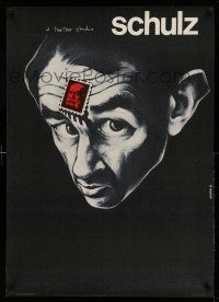 1j446 SCHULZ Polish 26x37 '83 dark Bednarski artwork of man with stamp on forehead!