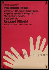 1j362 POLUDNIK ZERO Polish 23x33 '71 Waldemar Podgorski, Holdanowicz art of silhouette hands!