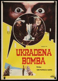 1j543 BOMB WAS STOLEN Yugoslavian 20x28 '62 Iurie Darie, cool different artwork!