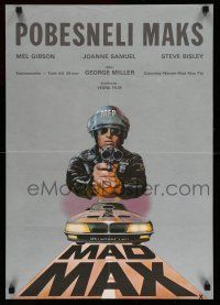 1j505 MAD MAX Yugoslavian 19x27 '80 art of cop Mel Gibson, Miller's Australian sci-fi classic!