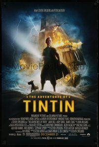 1k025 ADVENTURES OF TINTIN advance DS 1sh '11 Steven Spielberg's version of the Belgian comic!