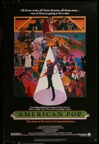 1k044 AMERICAN POP 1sh '81 cool rock & roll art by Wilson McClean & Ralph Bakshi!