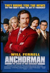 1k047 ANCHORMAN DS 1sh '04 The Legend of Ron Burgundy, image of newscaster Will Ferrell!