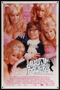 1k059 AUSTIN POWERS: INT'L MAN OF MYSTERY style B DS 1sh '97 spy Mike Myers & sexy fembots!