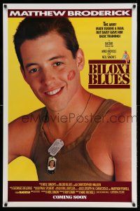 1k085 BILOXI BLUES advance 1sh '88 military soldier Matthew Broderick, written by Neil Simon!