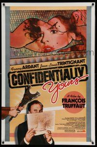 1k146 CONFIDENTIALLY YOURS 1sh '83 Francois Truffaut's Vivement Dimanche, Trintignant