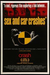 1k149 CRASH reviews DS 1sh '96 David Cronenberg, James Spader & sexy Deborah Kara Unger!