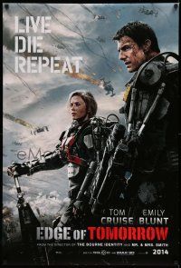 1k206 EDGE OF TOMORROW 2014 teaser DS 1sh '14 Tom Cruise & Emily Blunt, live, die, repeat!