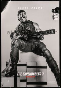 1k228 EXPENDABLES 3 teaser DS 1sh '14 cool image of laughing Terry Crews w/ huge minigun!
