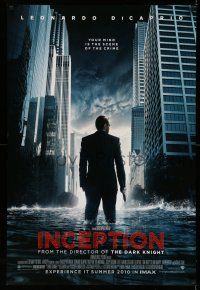 1k361 INCEPTION advance DS 1sh '10 Christopher Nolan, Leonardo DiCaprio standing in water!