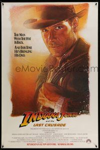 1k367 INDIANA JONES & THE LAST CRUSADE advance 1sh '89 Ford over a white background by Drew Struzan