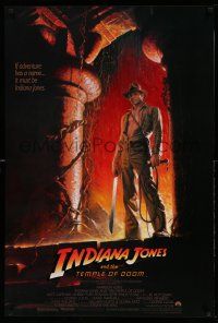 1k370 INDIANA JONES & THE TEMPLE OF DOOM 1sh '84 adventure is Ford's name, Bruce Wolfe art!