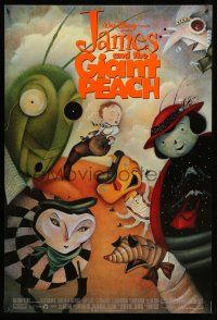 1k391 JAMES & THE GIANT PEACH 1sh '96 Walt Disney stop-motion fantasy cartoon, cool artwork!