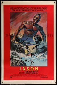 1k393 JASON & THE ARGONAUTS 1sh R78 great special fx by Ray Harryhausen, cool art of colossus!