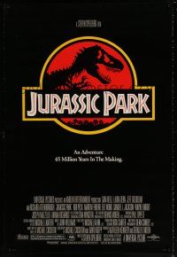 1k401 JURASSIC PARK DS 1sh '93 Steven Spielberg, Richard Attenborough re-creates dinosaurs!