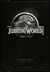 1k403 JURASSIC WORLD teaser DS 1sh '15 Jurassic Park sequel, cool image of the classic logo!