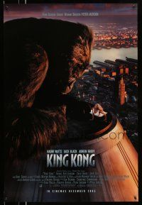 1k412 KING KONG int'l advance DS 1sh '05 Naomi Watts & ape on rooftop of Empire State Building!