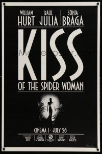 1k421 KISS OF THE SPIDER WOMAN advance 1sh '85 cool artwork of sexy Sonia Braga in spiderweb dress!