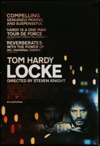 1k456 LOCKE DS 1sh '14 Steven Knight directed, Tom Hardy alone in car!