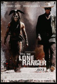 1k458 LONE RANGER advance DS 1sh '13 Disney, Johnny Depp, Armie Hammer in the title role!